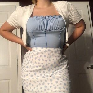 Baby Blue Milkmaid Top